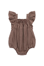 Load image into Gallery viewer, Organic Cotton Harriet Playsuit – Cinnamon Gingham