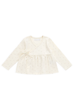 Load image into Gallery viewer, Organic Cotton Petal Wrap Top – Ditsy Cherries
