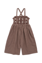 Load image into Gallery viewer, Organic Cotton Solenne Jumpsuit – Cinnamon Gingham SIZE 6-12M, 6YR and 9YR