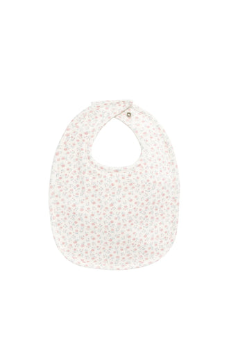 Organic Cotton Bib - Posy Garden Pink