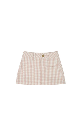 Georgia Twill Skirt | Pink Gingham