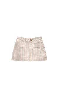 Georgia Twill Skirt | Pink Gingham SIZE 6YR and 7YR