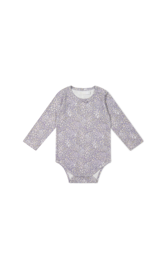 Organic Cotton Long Sleeve Bodysuit | April Lilac SIZE 0-3M