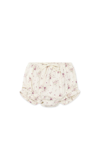 Organic Cotton Frill Bloomer | Sweet William Floral Natural SIZE 0-3M and 2YR