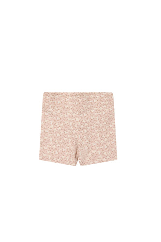 Organic Cotton Everyday Bike Short - Rosalie Field Rose Dust SIZE 1YR