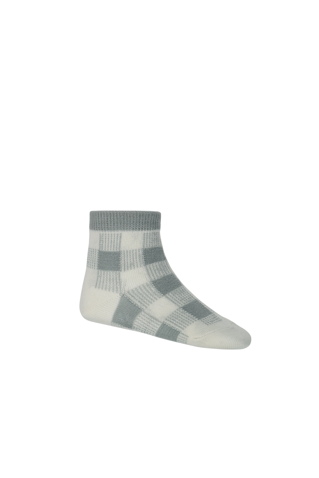 Gingham Sock - Storm Grey SIZE 2-4YR and 4-6YR