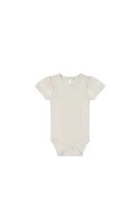 Pima Cotton Tasha Short Sleeve Bodysuit - Milk SIZE 1YR