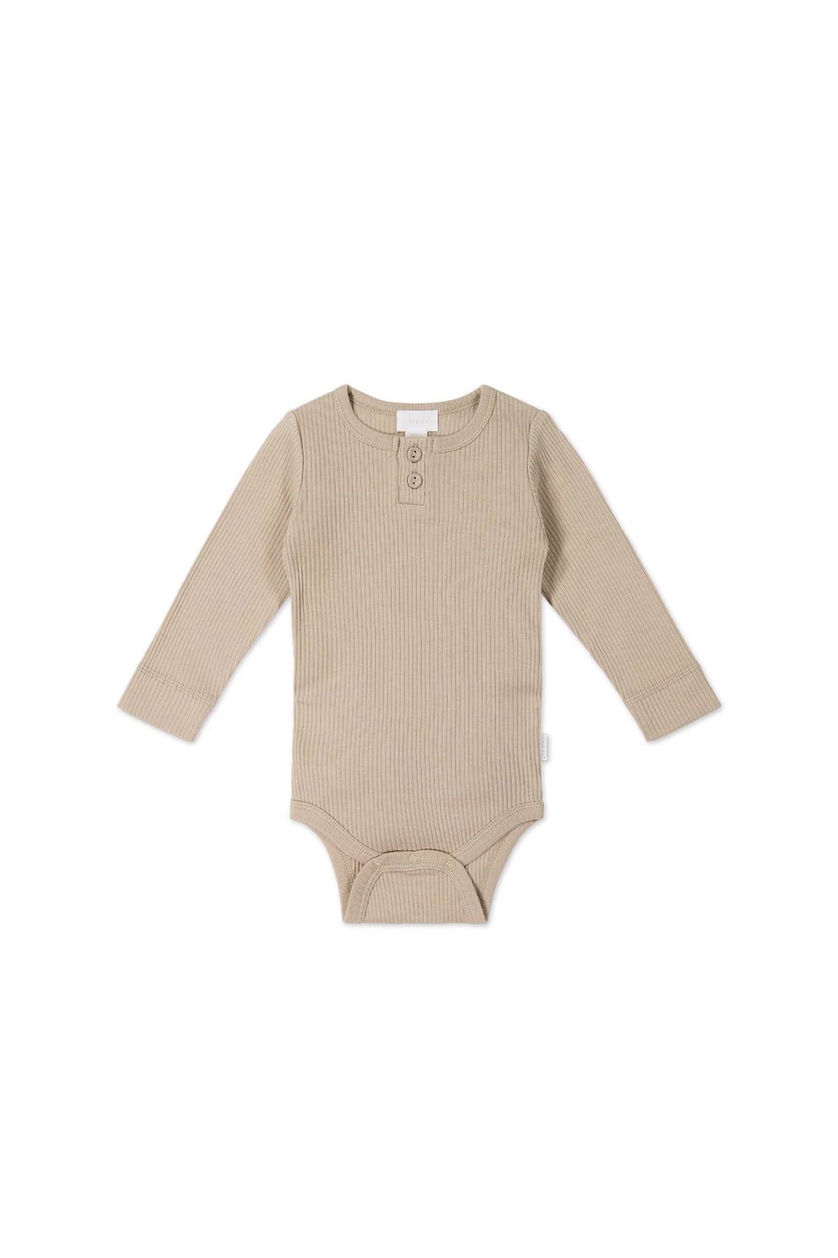 Organic Cotton Modal Long Sleeve Bodysuit - Fawn