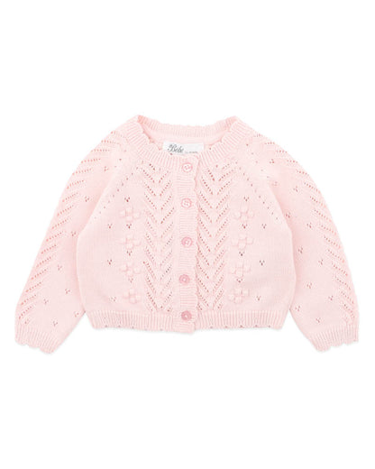 Organic Pink Pointelle Cardigan