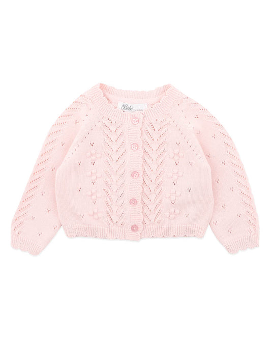 Organic Pink Pointelle Cardigan