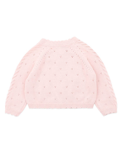 Organic Pink Pointelle Cardigan