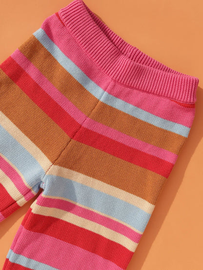 Coral Stripe Pants