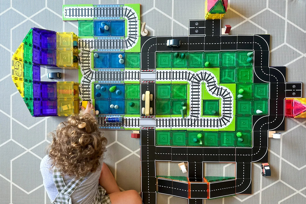 Train Tracks | Magnetic Tile Toppers