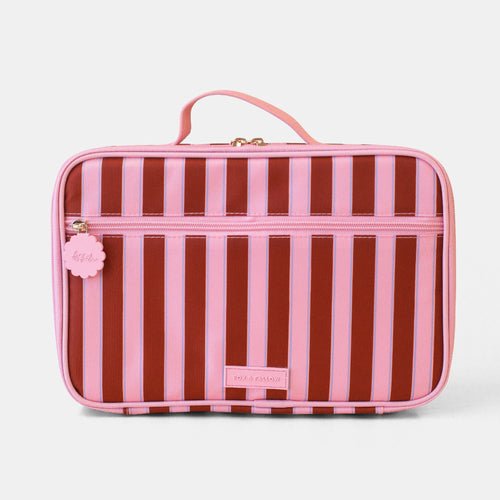 Burgundy Stripe Lunch Bag