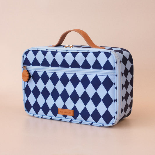 Navy Diamonds Lunch Bag