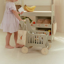 Load image into Gallery viewer, Wooden Play Shopping Cart