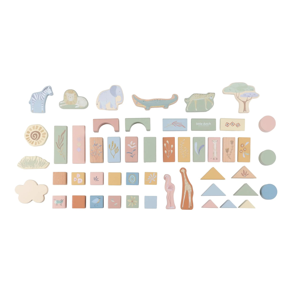 Safari Friends Wooden Building Blocks