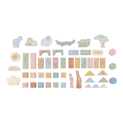 Safari Friends Wooden Building Blocks
