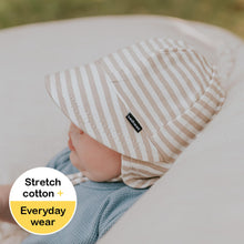 Load image into Gallery viewer, Legionnaire Flap Sun Hat - Natural Stripe