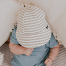 Load image into Gallery viewer, Legionnaire Flap Sun Hat - Natural Stripe