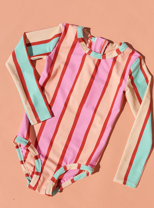 Stripe Long Sleeve Onepiece SIZE 6-12M and 5-6YR