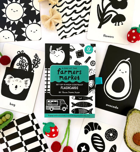 A Day at the Farmer's Market | High Contrast Flash Cards