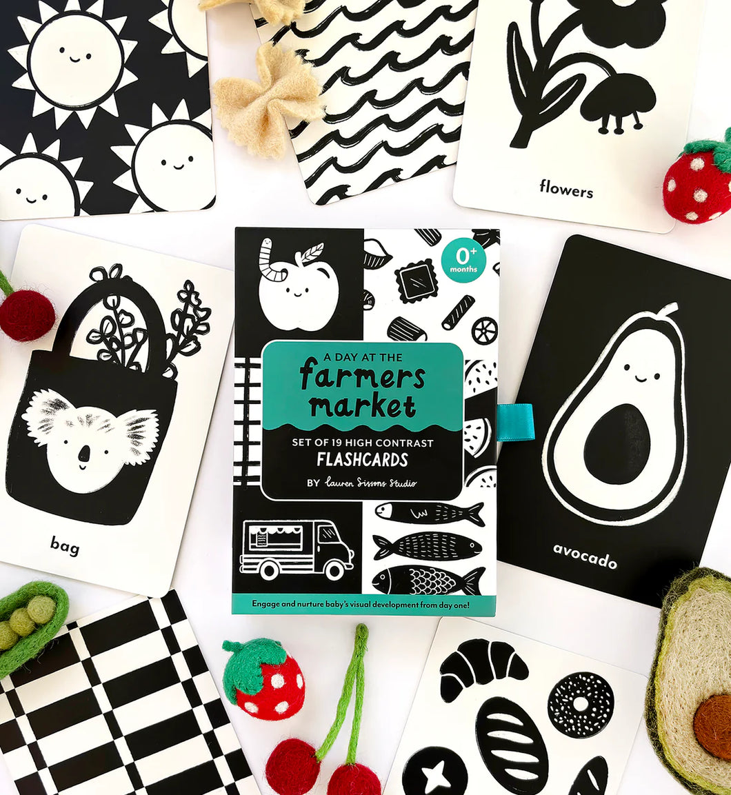 A Day at the Farmer's Market | High Contrast Flash Cards