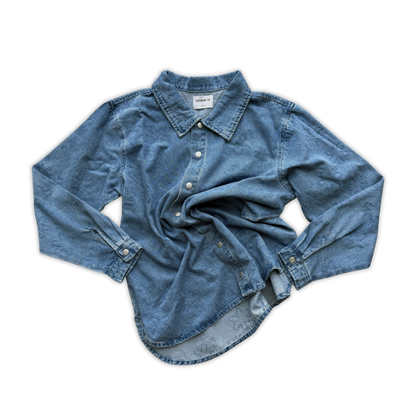 Ladies Organic Starlight Embroidery Denim Shirt Jacket