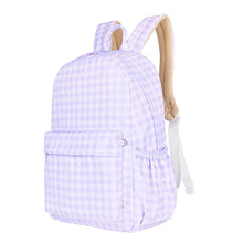 Load image into Gallery viewer, Lilac Gingham Junior Kindy/School Backpack