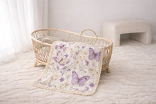 Load image into Gallery viewer, Lilac Butterflies Muslin Blanket