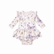 Load image into Gallery viewer, Lilac Butterflies LS Bodysuit Dress