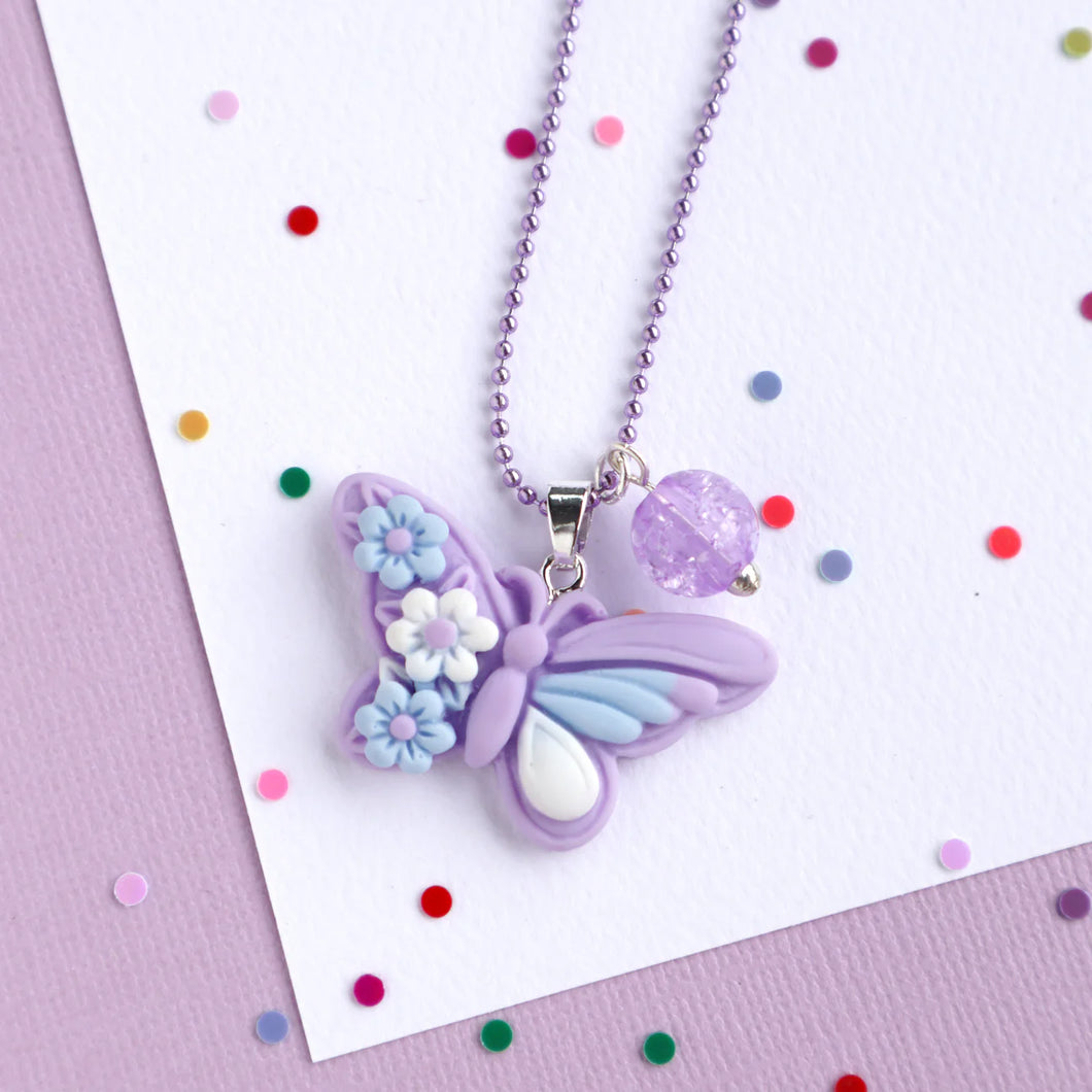 Lavender Butterfly Necklace