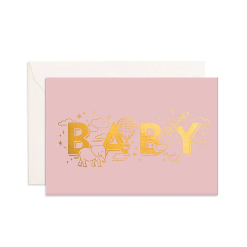 Baby Universe Dusty Rose Mini Greeting Card