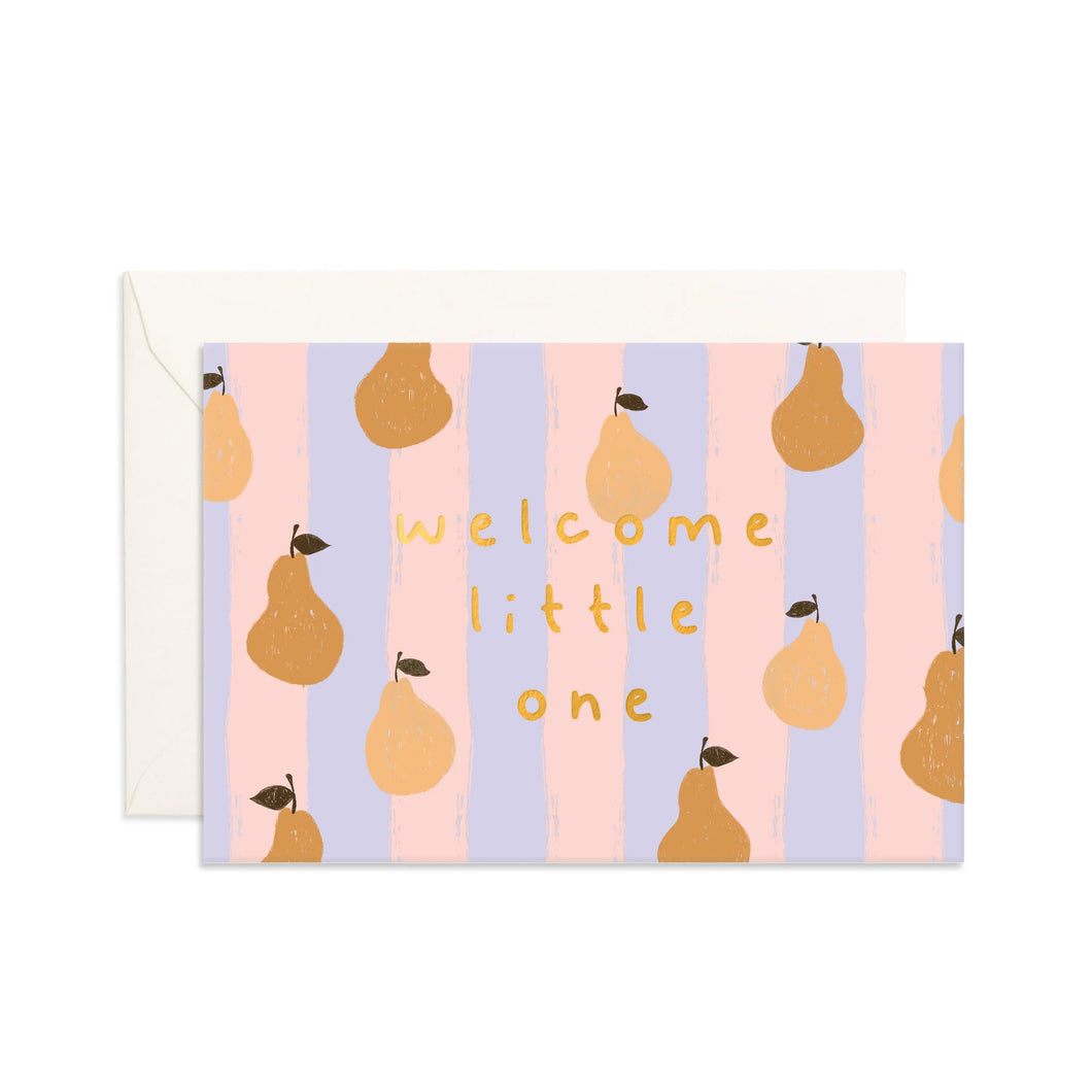 Welcome Little One Pears Mini Greeting Card