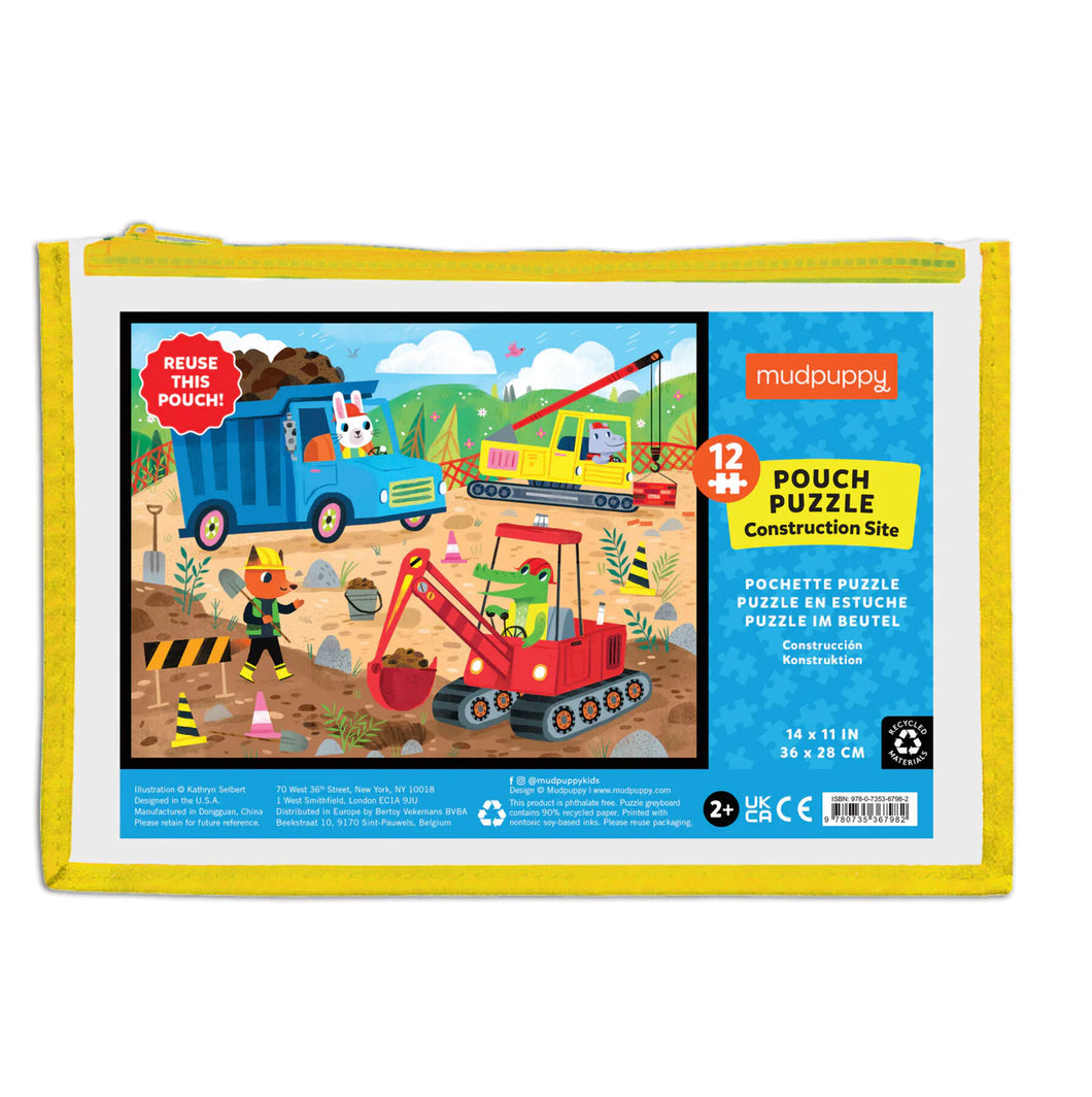 12pc Puzzle Pouch | Construction Site