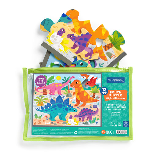 12pc Puzzle Pouch | Mighty Dinosaurs