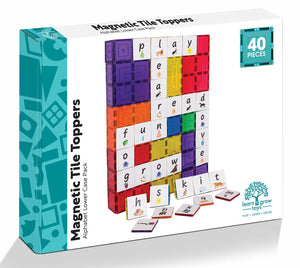Magnetic Tile Toppers | Alphabet Lower Case (40pc)