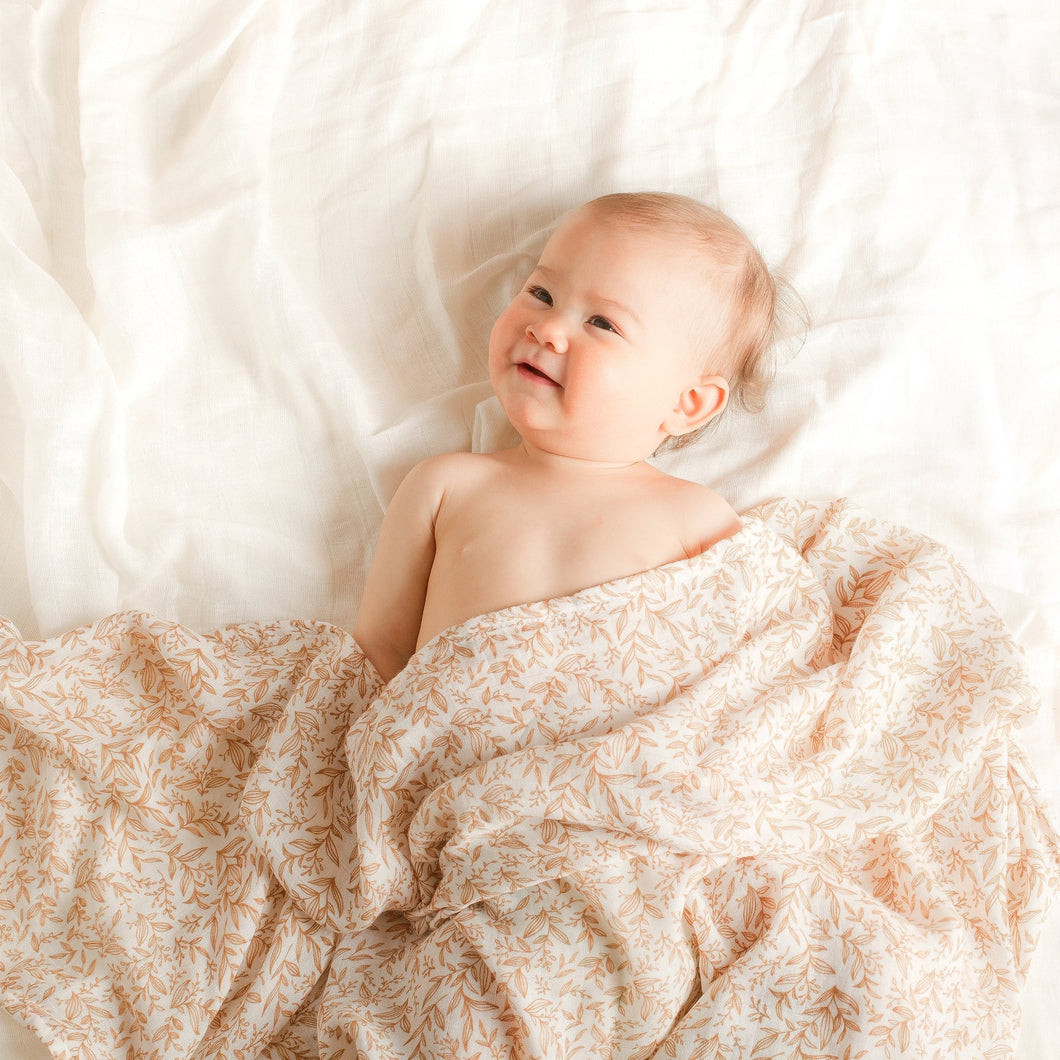 Golden Vines Organic Muslin Wrap Swaddle