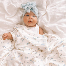 Load image into Gallery viewer, Forget-Me-Not Organic Muslin Wrap Swaddle