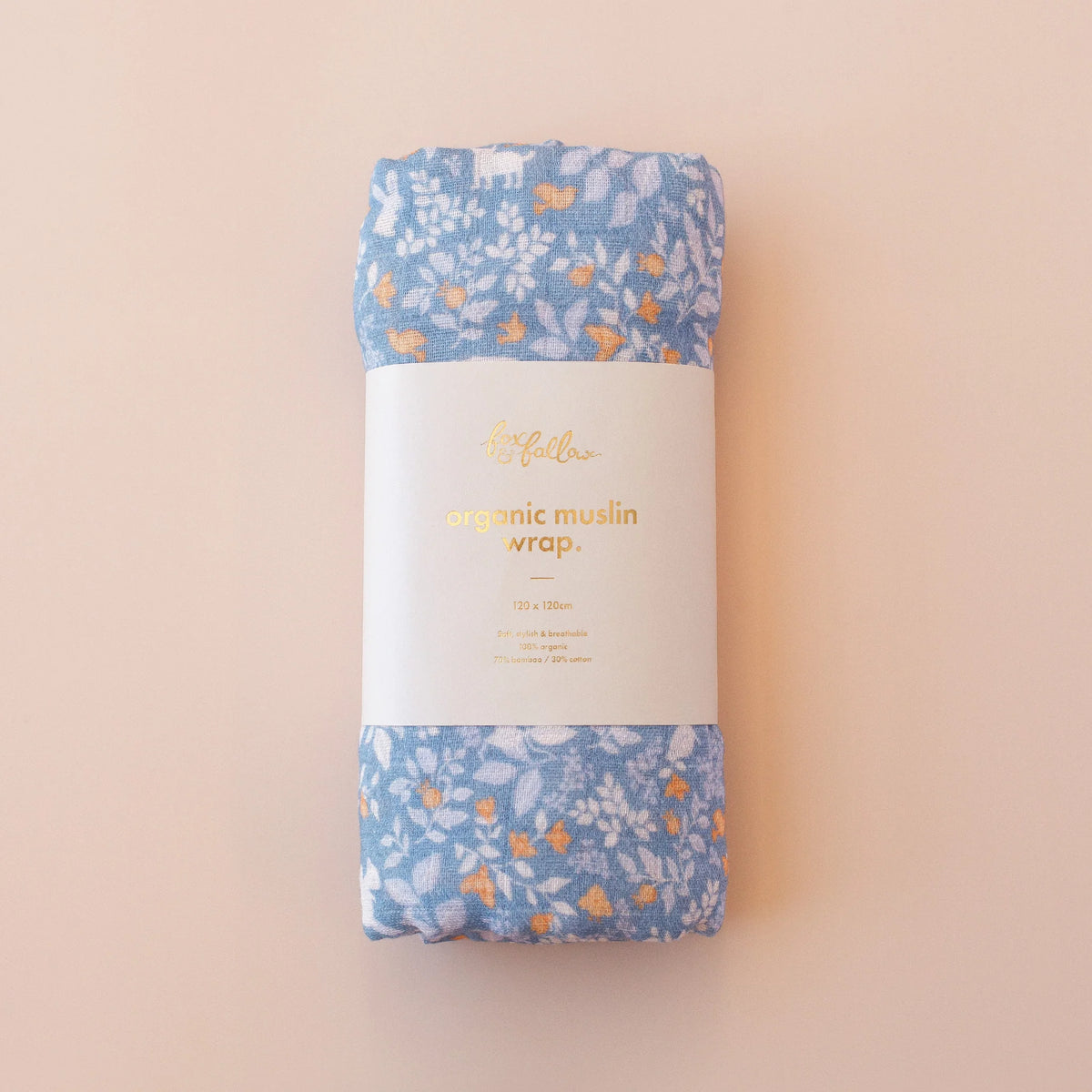 Forest Friends Cornflower Organic Muslin Wrap Swaddle