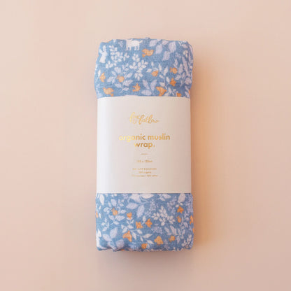 Forest Friends Cornflower Organic Muslin Wrap Swaddle