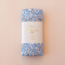 Load image into Gallery viewer, Forest Friends Cornflower Organic Muslin Wrap Swaddle
