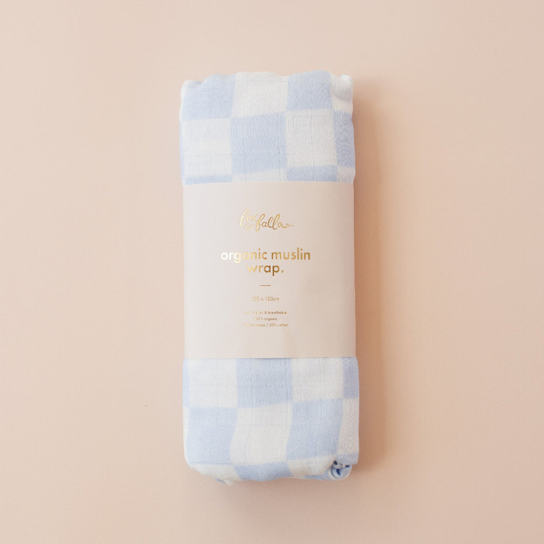 Powder Check Organic Muslin Wrap Swaddle