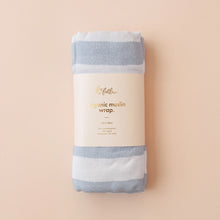 Load image into Gallery viewer, Cloud Stripe Organic Muslin Wrap Swaddle