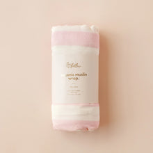 Load image into Gallery viewer, Petal Stripe Organic Muslin Wrap Swaddle