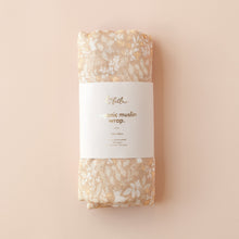 Load image into Gallery viewer, Forest Friends Caramel Organic Muslin Wrap Swaddle