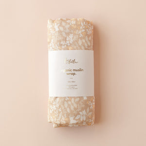 Forest Friends Caramel Organic Muslin Wrap Swaddle