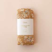 Load image into Gallery viewer, Gold Holly Organic Muslin Wrap Swaddle