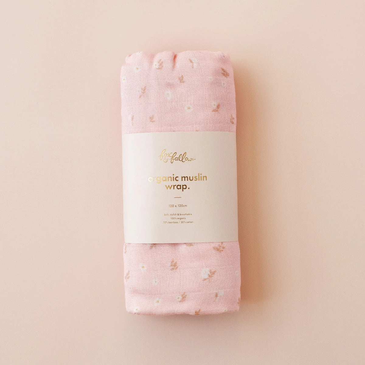 Dusty Roses Organic Muslin Wrap Swaddle