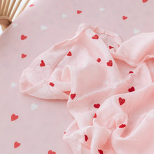 Load image into Gallery viewer, Little Hearts Organic Fitted Cot Sheet